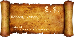 Rohony Veron névjegykártya